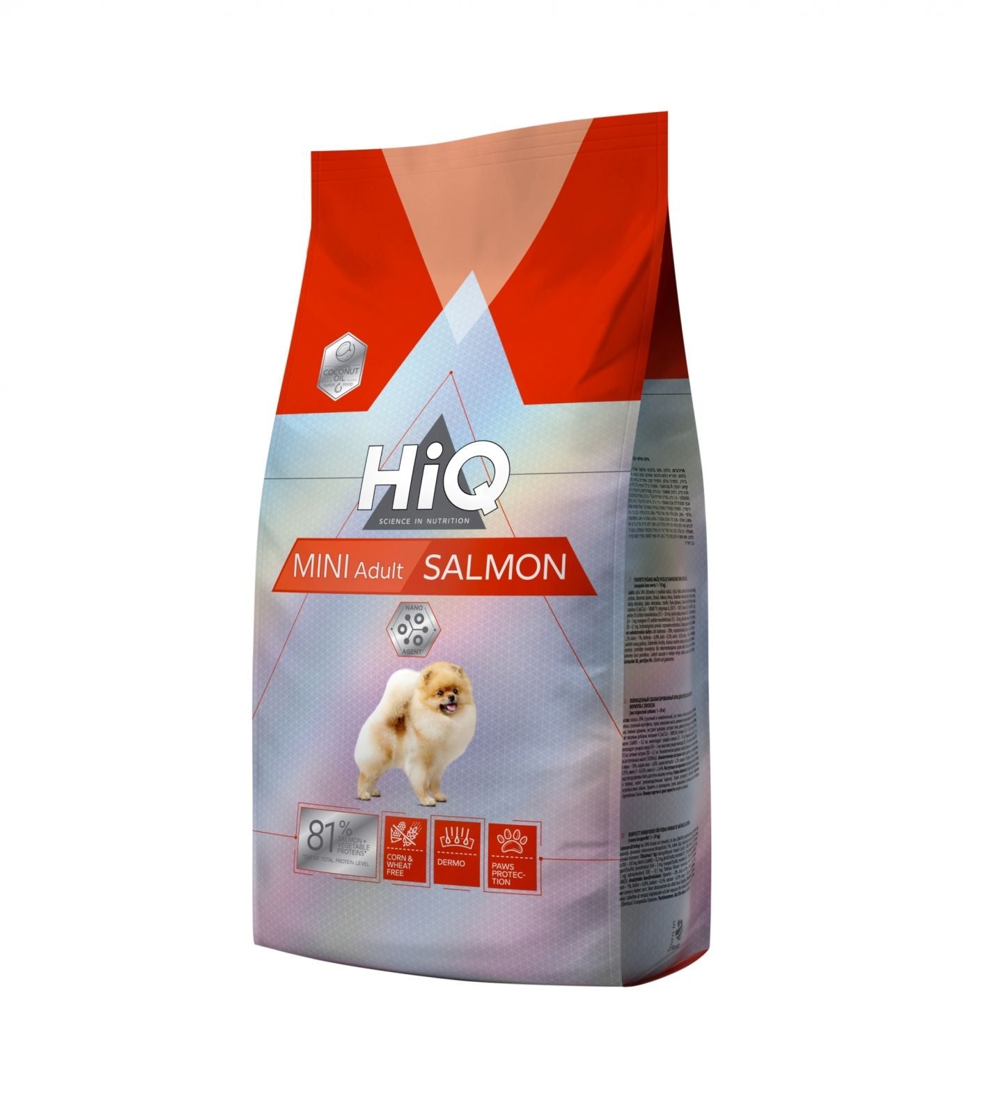 Hrana uscata pentru caini adult de talie mica pe baza de somon, HiQ Mini Adult Salmon, 7 kg