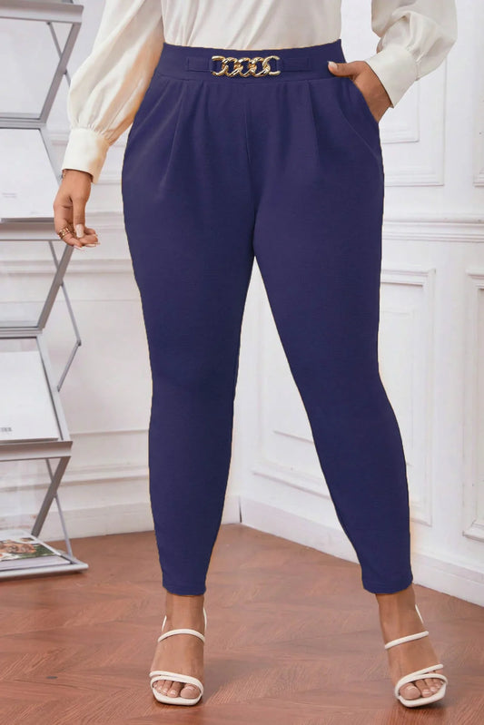 Pantaloni dama marimi mari cu lant 6237