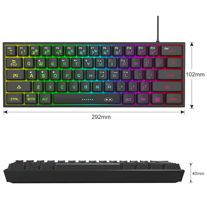 Tastatura Gaming 60% RGB TS91 Timebox, Compacta PC Laptop, Waterproof, Negru