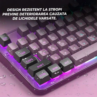 Kit Gaming Timebox, 8 Culori RGB, Lumina Reglabilă, Ergonomic, Mov