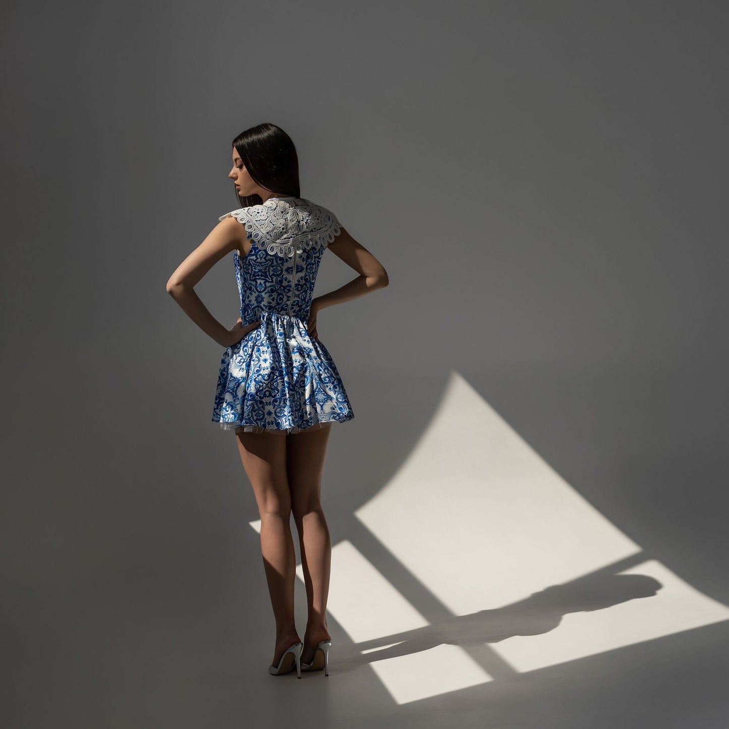 Rochie mini din matase printata Lisbon
