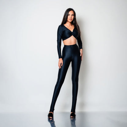 Bustiera modelatoare cu maneca lunga si nod Delulu
