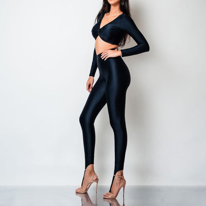 Bustiera modelatoare cu maneca lunga si nod Delulu