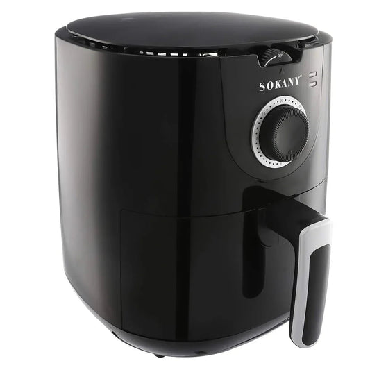 Friteuza fara ulei Sokany AF-002, 1500W, 5L, Control Temperatura, Negru/Inox