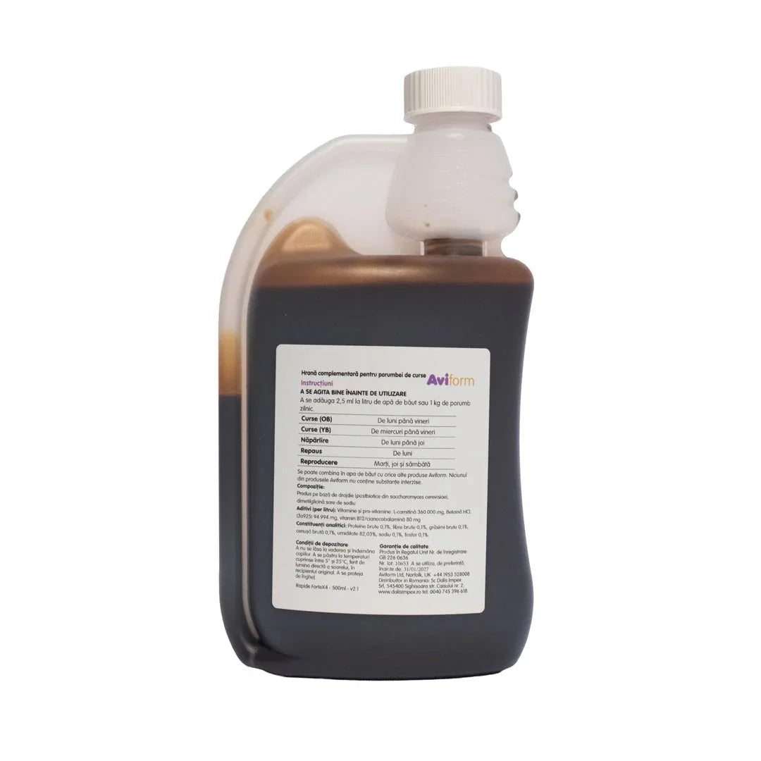 Aviform Rapide Forte X4 – supliment pentru energie și rezistență porumbei 500 ml