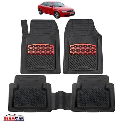 Covorașe Universale Tip Tăviță TEAMCAR® Audi A4 B6 Sedan (2000–2004), Set 5 Bucăți, Red