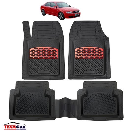 Covorașe Universale Tip Tăviță TEAMCAR® Audi A4 B6 Sedan (2000–2004), Set 5 Bucăți, Red