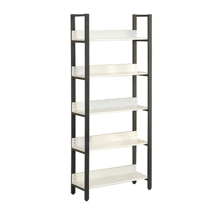 Biblioteca cu 5 polite, un compartiment, Naimeed B5-80, Negru/Alb