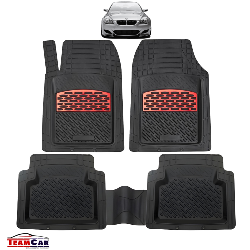 BMW Seria 5 E60 Covorase Auto TEAMCAR® Tip Tăvită pentru 2003-2010, Compatibile Universal, Red