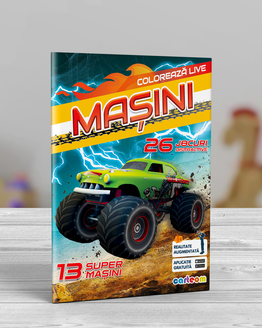 Mașini - Carte de colorat cu Realitate Augmentată, 4D