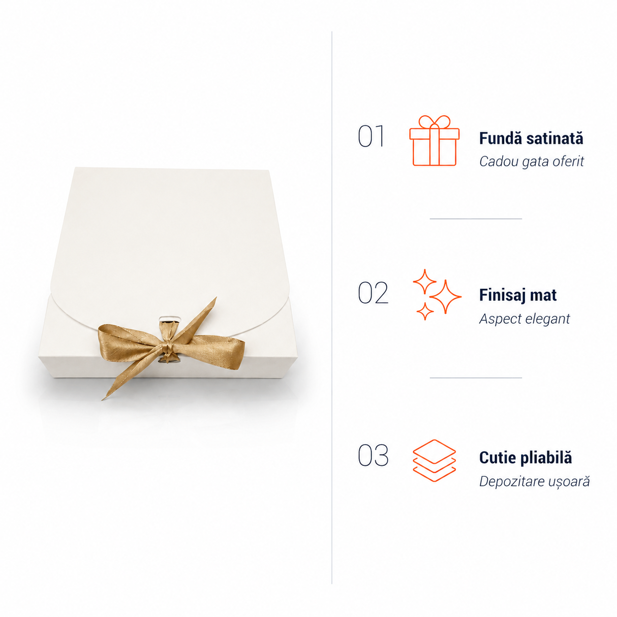 Cutie pătrată cu fundă satinată (set 12 buc)