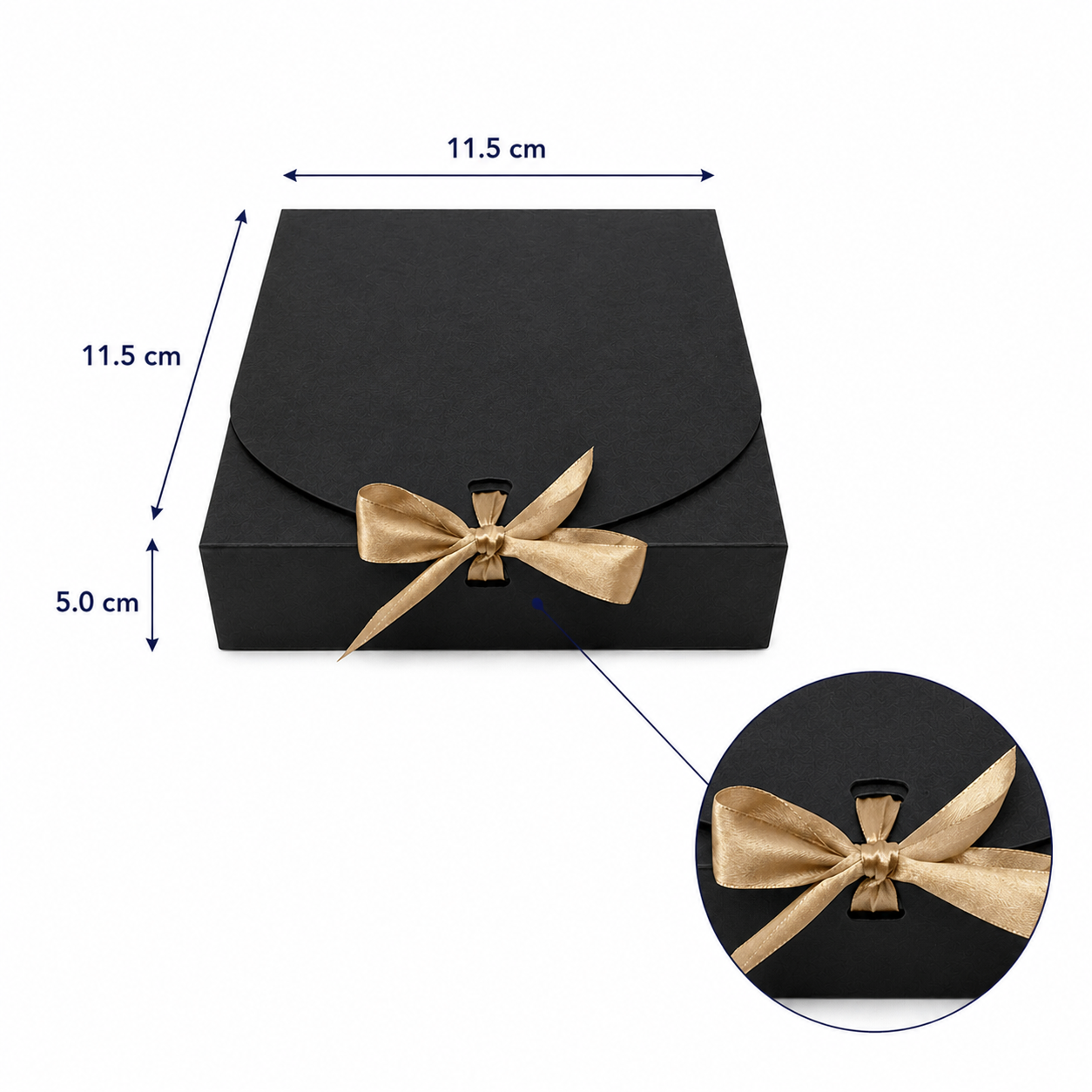 Cutie pătrată cu fundă satinată (set 12 buc)