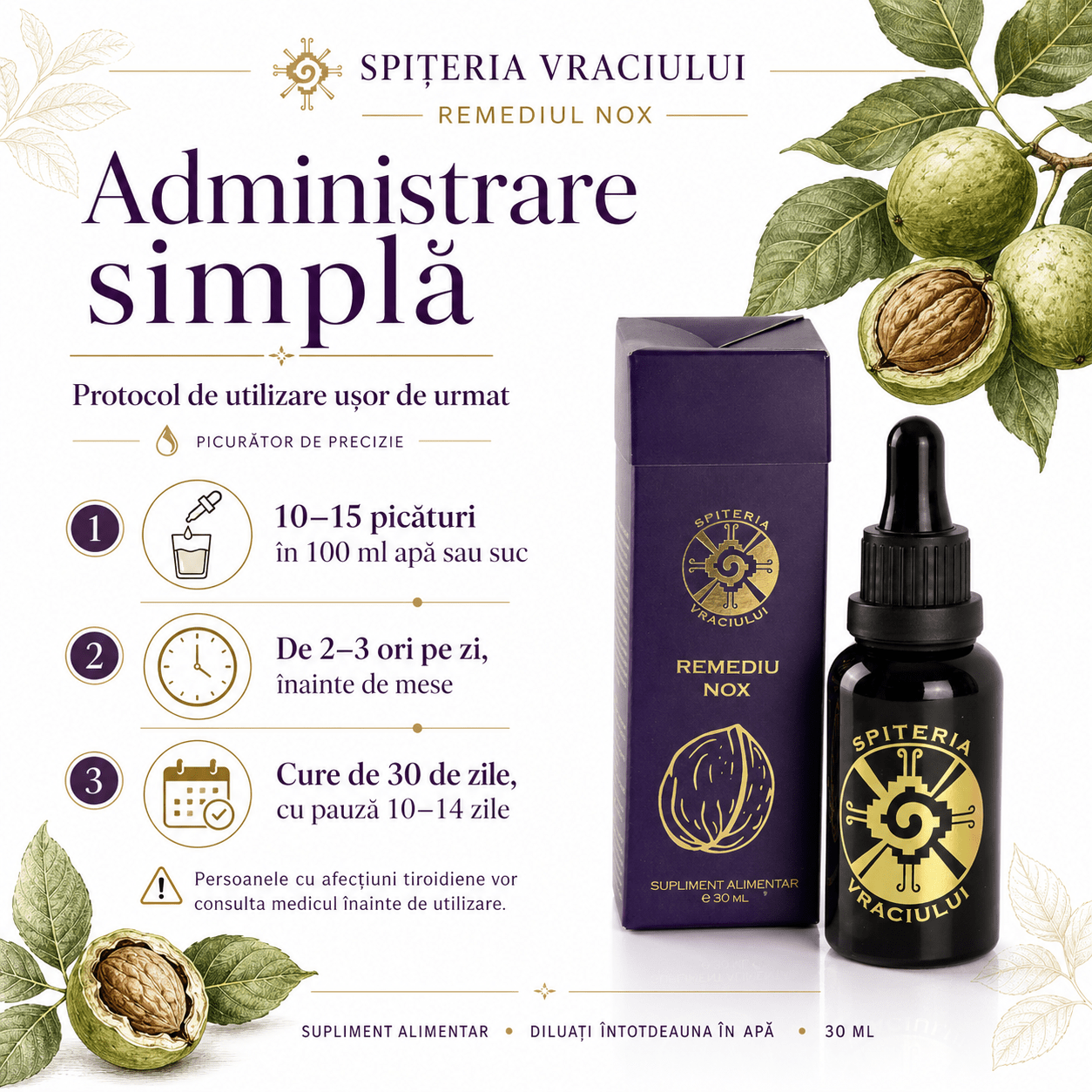 Remediu Natural Tiroidă și Menopauză – NOX Sănătate Feminină | 30ml