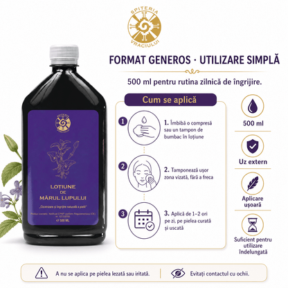 Leac Bătrânesc pentru Piele – Loțiune cu Mărul Lupului | 500ml
