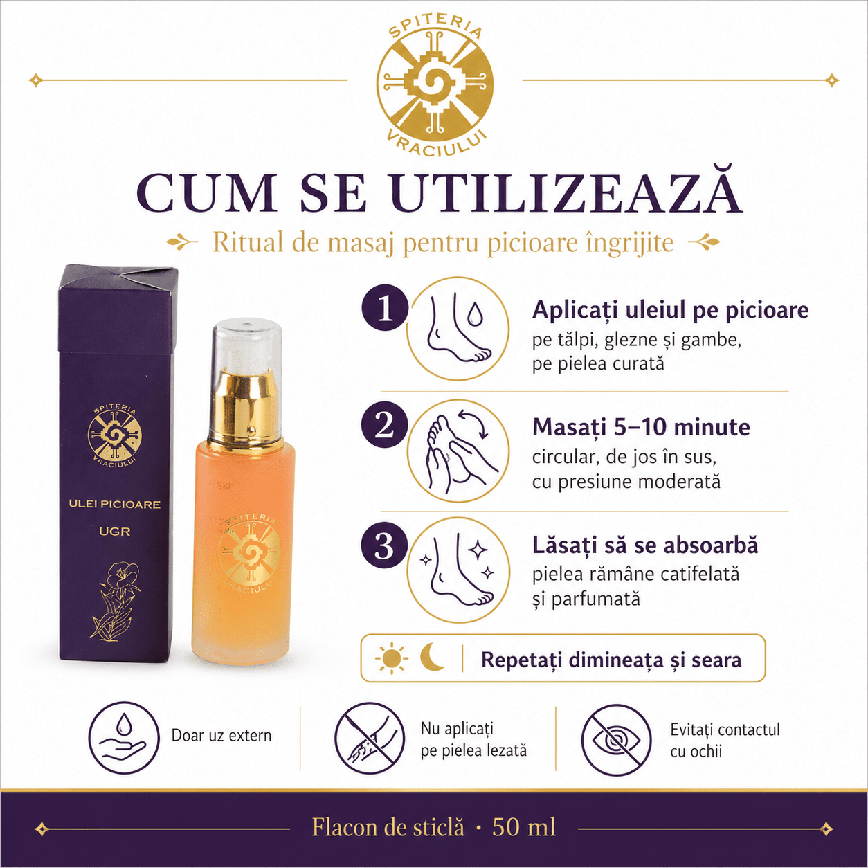 Ulei Natural Picioare Umflate, Gută și Dureri – UGR