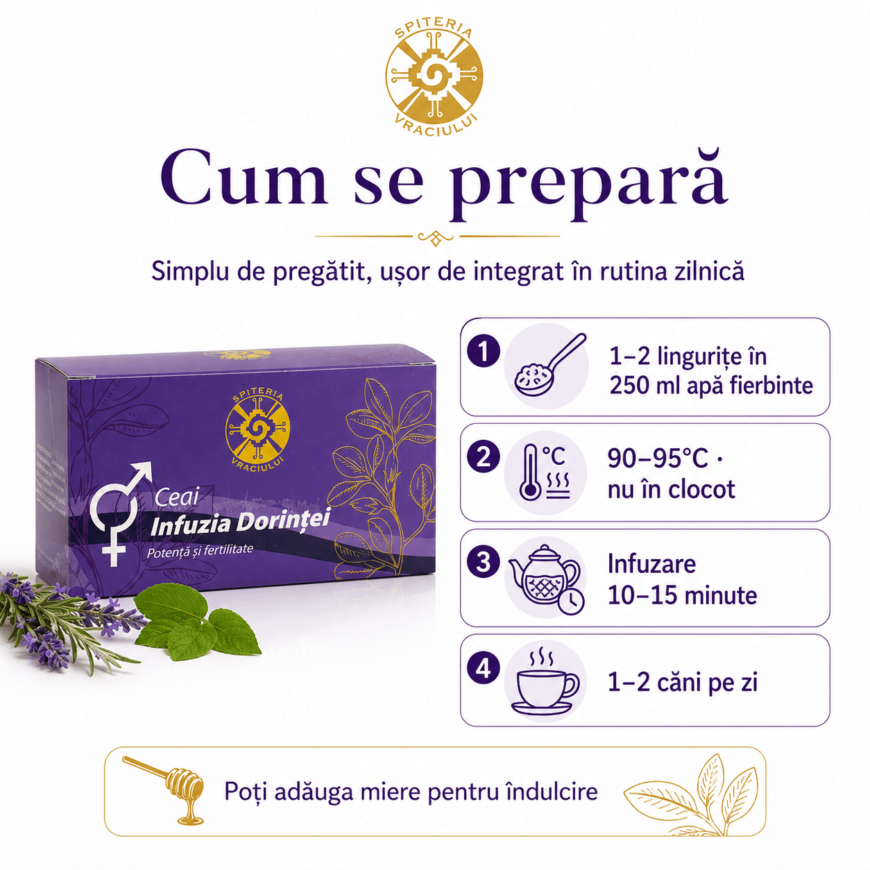 Ceai Natural Fertilitate și Potență – Infuzia Dorinței