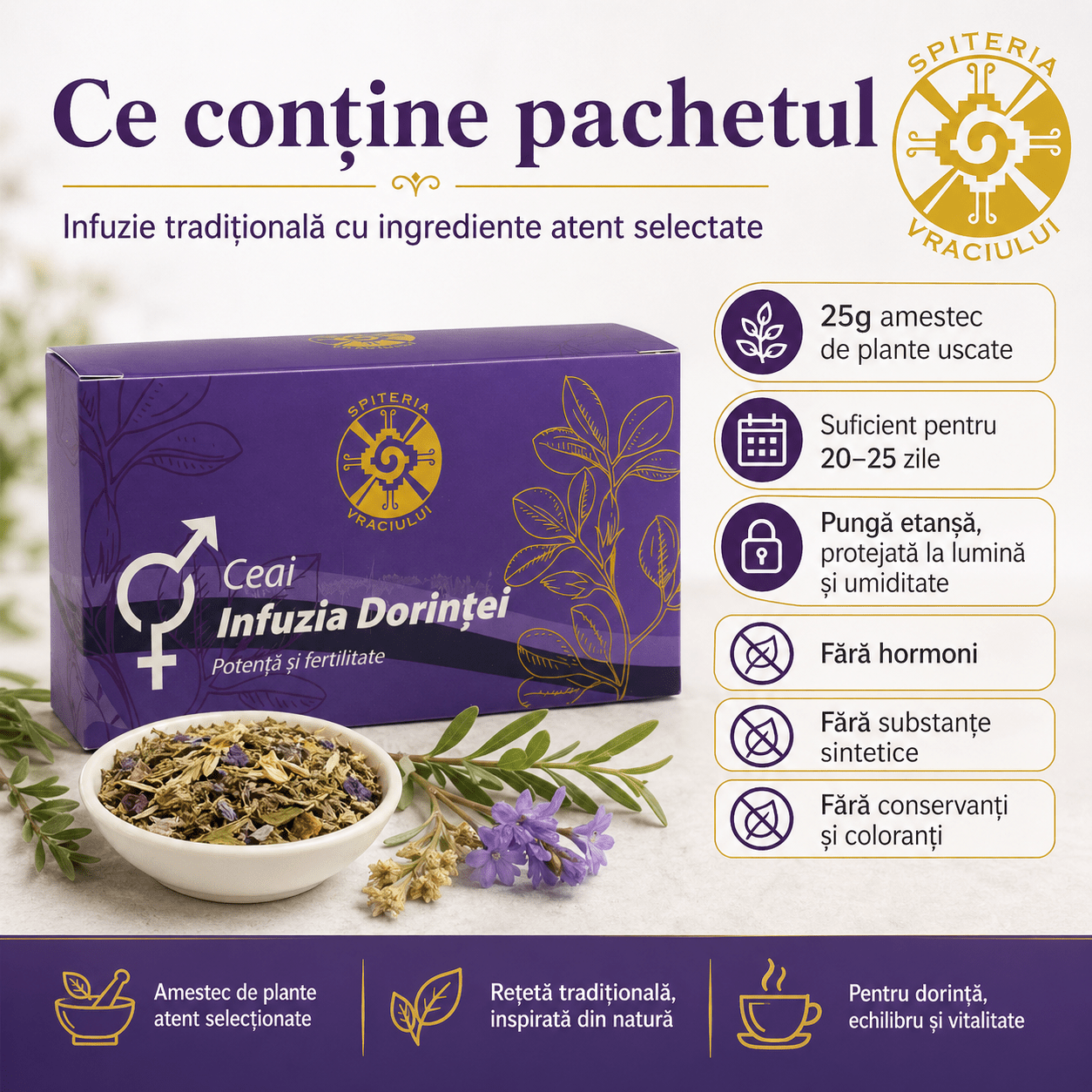Ceai Natural Fertilitate și Potență – Infuzia Dorinței