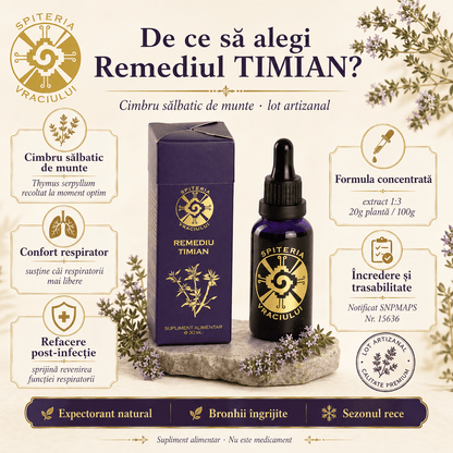 Remediu Natural Plămâni, Astm și Sechele Pulmonare – TIMIAN | 30ml