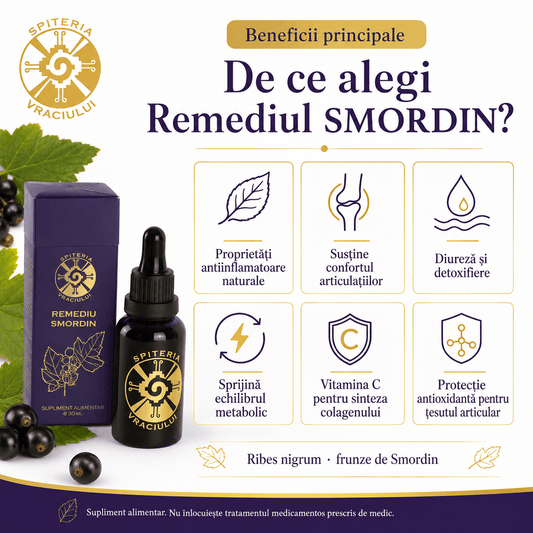 Remediu Natural Reumatism, Gută și Dureri Articulare – SMORDIN | 30ml