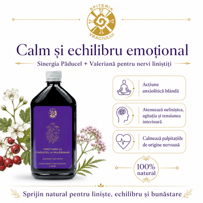 Tinctură de Păducel și Valeriană – Inimă Liniștită și Somn Odihnitor | 500ml