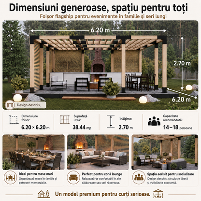 Foișor lemn 6,2x6,2m - Transilvania