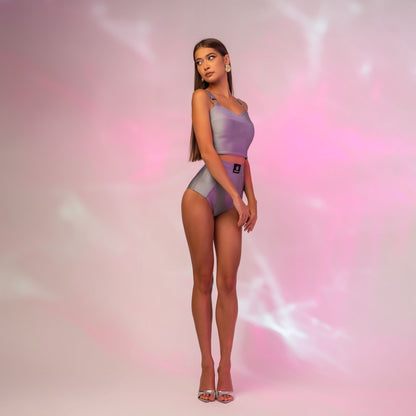 Chiloti modelatori din lycra cu talie inalta gri