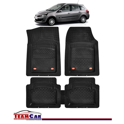 Covorase Auto TeamCar® Tip Tavita Compatibile Renault Clio III Grandtour Break (2007-2014) Negru Material Rezistent