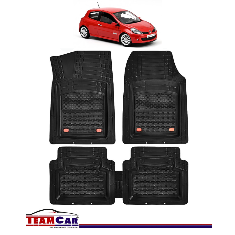 Covorase Auto TeamCar® Tip Tavita Compatibile Renault Clio III Hatchback (2005-2014) Negru Material Rezistent