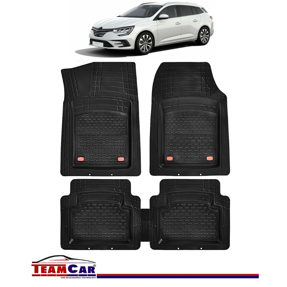 Covorase / Presuri Auto TeamCar® Tip Tavita Compatibile Renault Megane IV Combi / Break (2016-prezent) Negru Material Rezistent