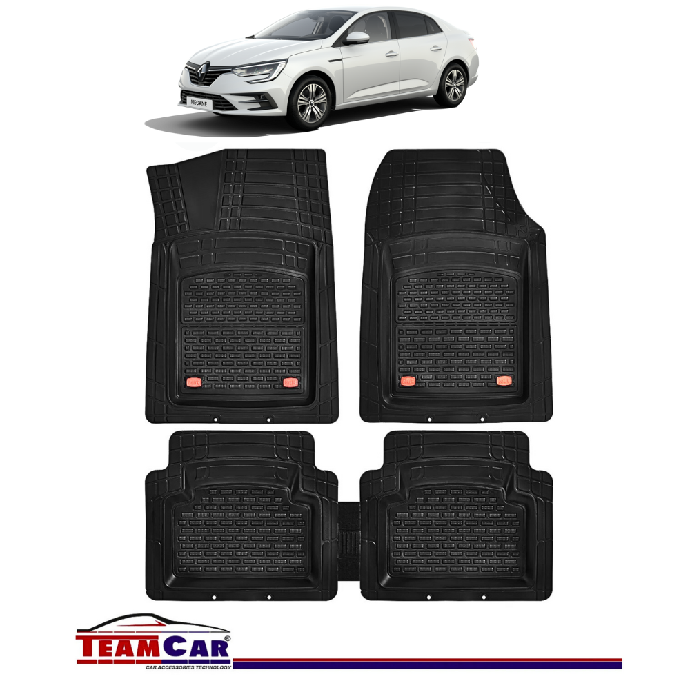 Covorase / Presuri Auto TeamCar® Tip Tavita Compatibile Renault Megane IV Sedan Berlina (2016-prezent) Negru Material Rezistent