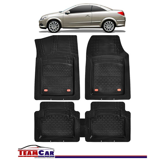 Covorase Auto TeamCar® Tip Tavita Compatibile Opel Astra H TwinTop (2004-2014) Negru Material Rezistent