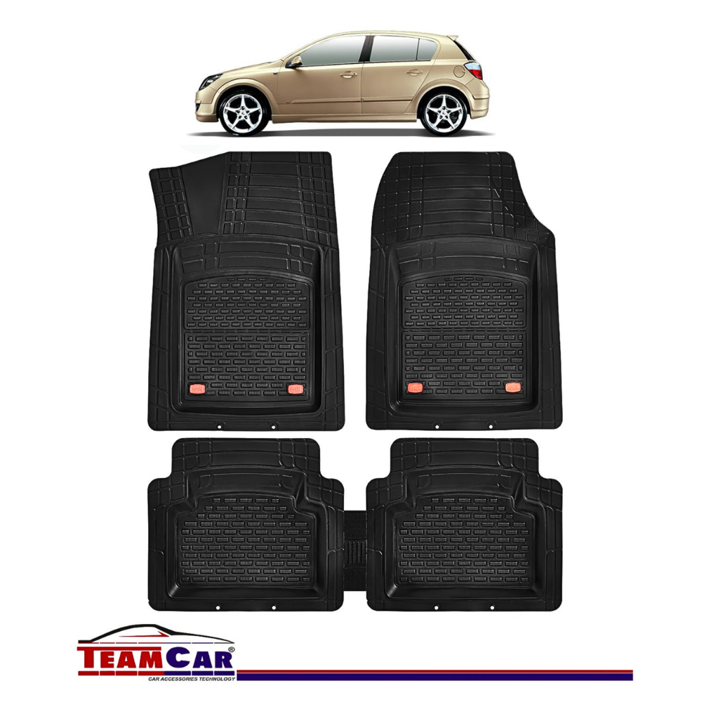 Covorase Auto TeamCar®Tip Tavita Compatibile Opel Astra H (2004-2014) Negru Material Rezistent