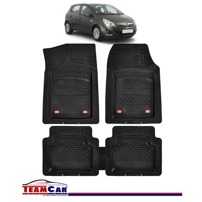 Covorase Auto TeamCar® Tip Tavita Compatibile Opel Corsa D 4 usi (2006-2014) Negru Material Rezistent
