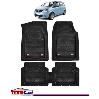 Covorase Auto TeamCar® Tip Tavita Compatibile Opel Meriva A (2003-2010) Negru Material Rezistent