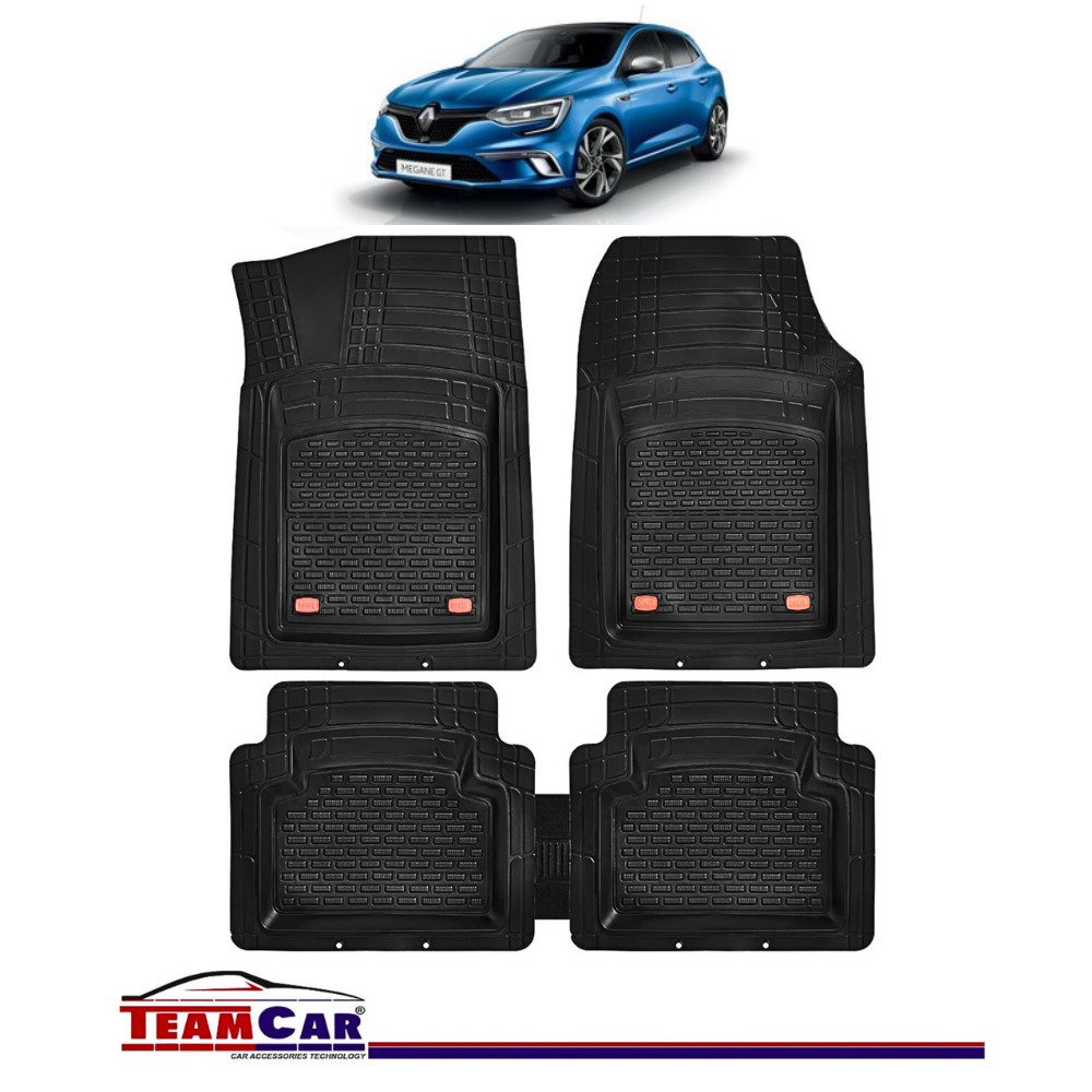 Covorase Auto TeamCar® Tip Tavita Compatibile Renault Megane IV Hatchback (2016-prezent) Negru Material Rezistent