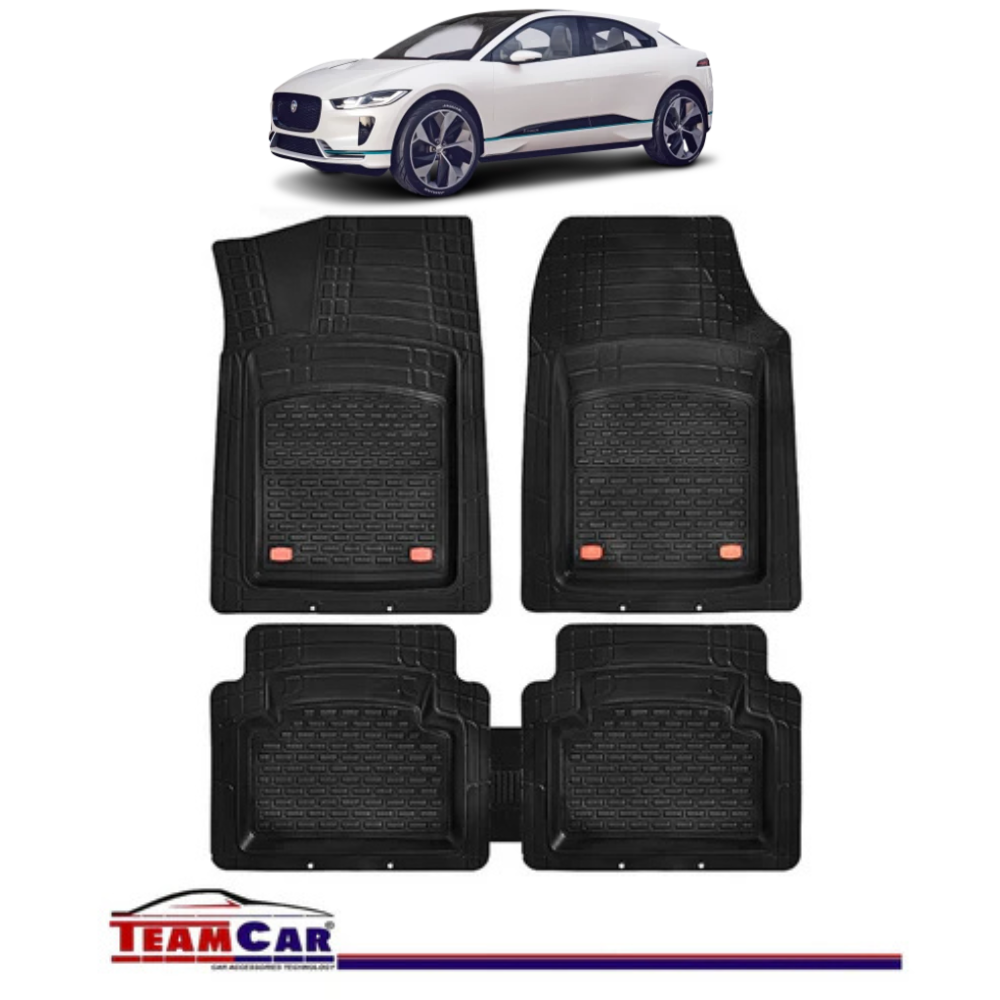 Covorase Auto TeamCar® Tip Tavita Compatibile Jaguar I-Pace I (2018+) Negru Material Rezistent