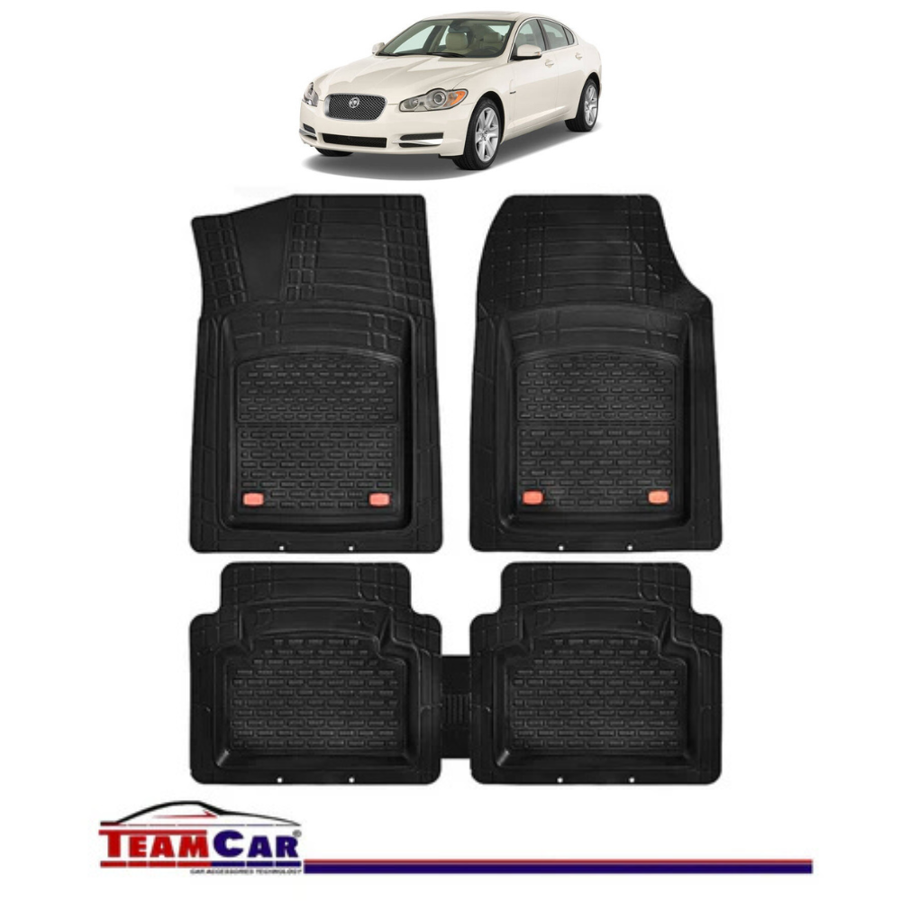 Covorase Auto TeamCar® Tip Tavita Compatibile Jaguar XF I (2007–2015) Negru Material Rezistent