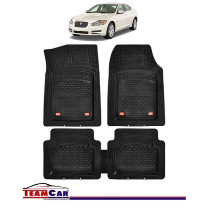 Covorase Auto TeamCar® Tip Tavita Compatibile Jaguar XF I (2007–2015) Negru Material Rezistent