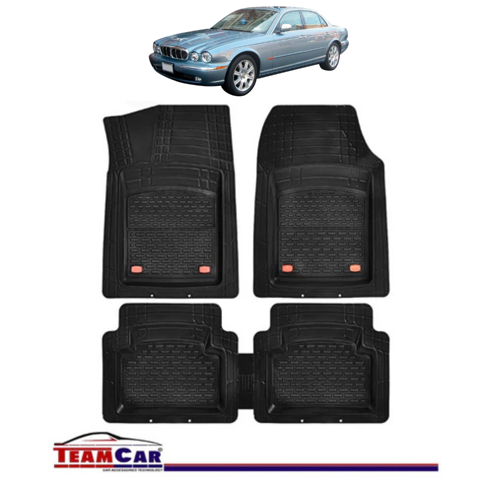 Covorase Auto TeamCar® Tip Tavita Compatibile Jaguar XJ X350/X358 (2003–2009) Negru Material Rezistent