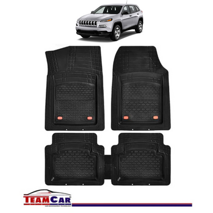 Covorase Auto TeamCar® Tip Tavita Compatibile Jeep Cherokee KL (2014–2022) Negru Material Rezistent