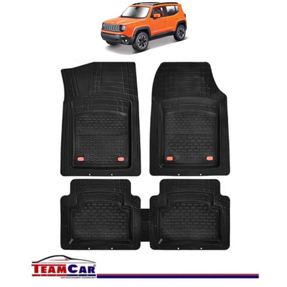 Covorase Auto TeamCar® Tip Tavita Compatibile Jeep Renegade BU (2014+) Negru Material Rezistent