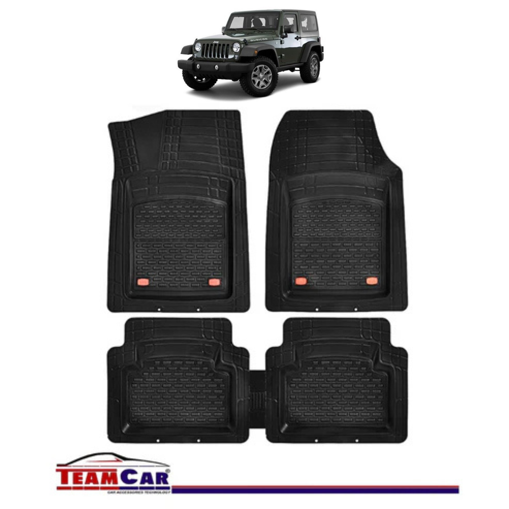 Covorase Auto TeamCar® Tip Tavita Compatibile Jeep Wrangler JK (2007–2018) Negru Material Rezistent