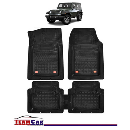 Covorase Auto TeamCar® Tip Tavita Compatibile Jeep Wrangler JK (2007–2018) Negru Material Rezistent