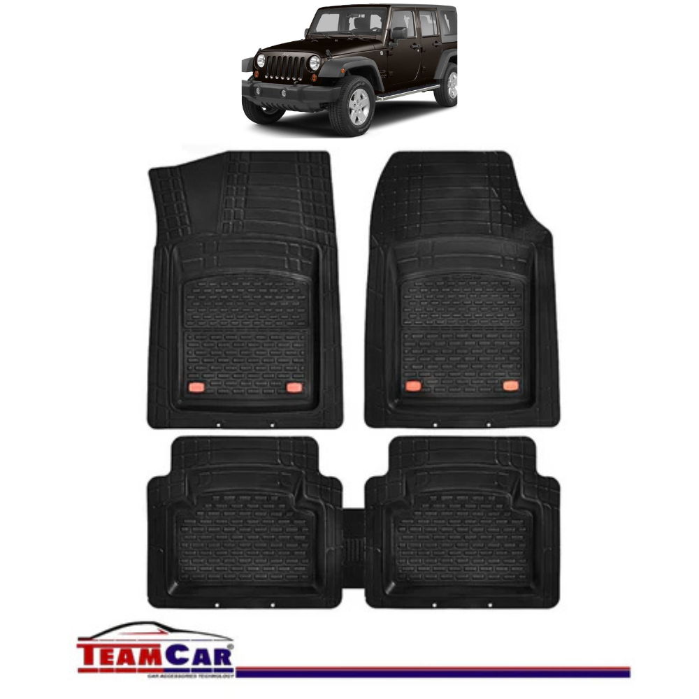 Covorase Auto TeamCar® Tip Tavita Compatibile Jeep Wrangler JL (2018+) Negru Material Rezistent