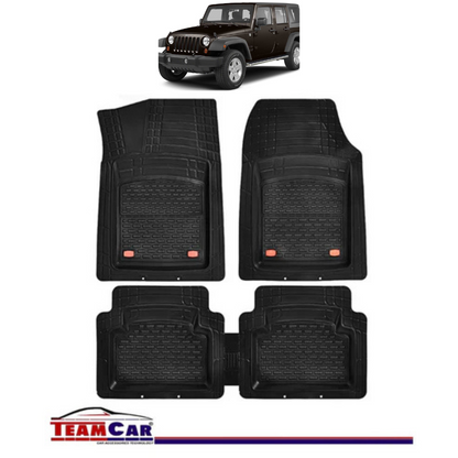 Covorase Auto TeamCar® Tip Tavita Compatibile Jeep Wrangler JL (2018+) Negru Material Rezistent