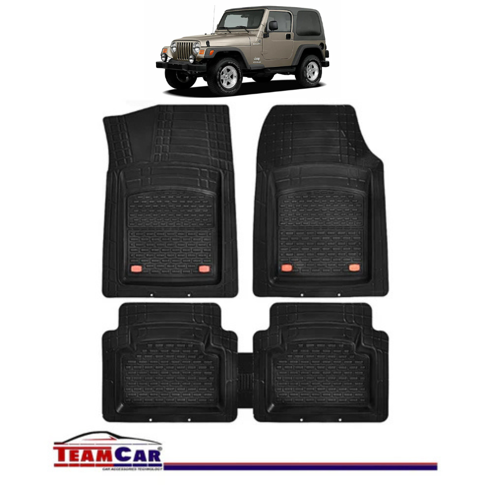 Covorase Auto TeamCar® Tip Tavita Compatibile Jeep Wrangler TJ (1997–2006) Negru