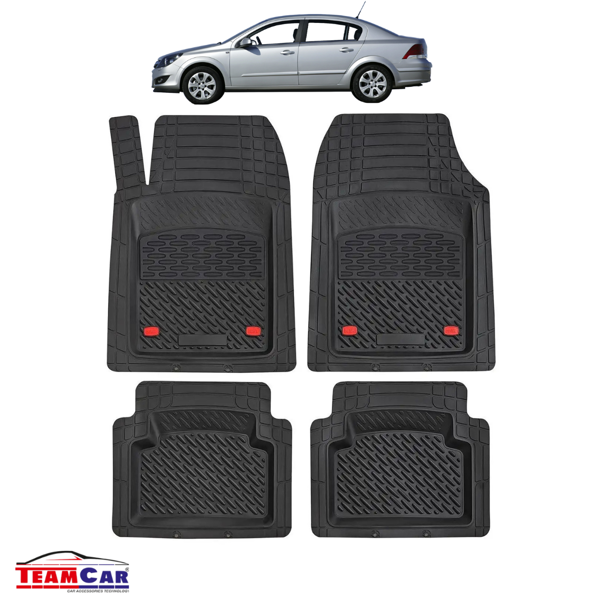Covorase Auto TeamCar® Tip Tavita Compatibile Opel Astra H (Mk5) Sedan 4 uși (2004–2010)