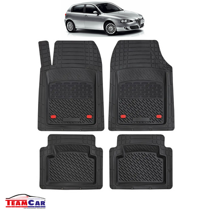 Covorase Auto TeamCar® Tip Tavita Compatibile Alfa Romeo 147 Generatia I (2000–2010) Negru Material Rezistent
