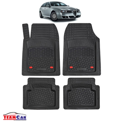 Covorase Auto TeamCar® Tip Tavita Compatibile Alfa Romeo 156 Generatia II (2003–2006) Negru Material Rezistent