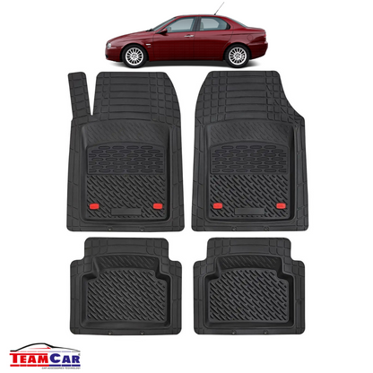 Covorase Auto TeamCar® Tip Tavita Compatibile Alfa Romeo 156 Generatia I (1997–2003) Negru Material Rezistent